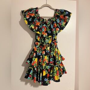 Caroline Constas Multicolor Floral Dress